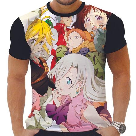 3 Camisetas Anime 7 Sete pecados capitais Vários Modelos