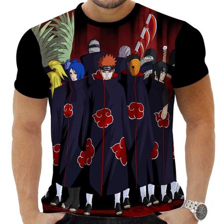 Camiseta dupla face naruto akatsuki infantil