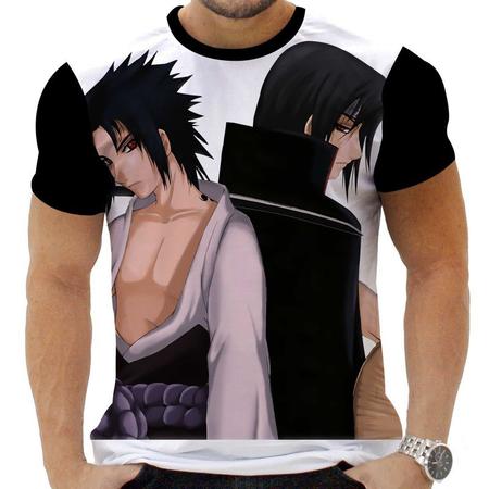 Camiseta blusa Manga Naruto Sasuke Uchiha