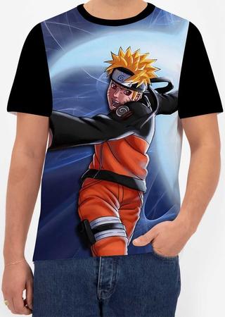 Camiseta Infantil Até Adulto Manga Naruto Uzumaki Desenho