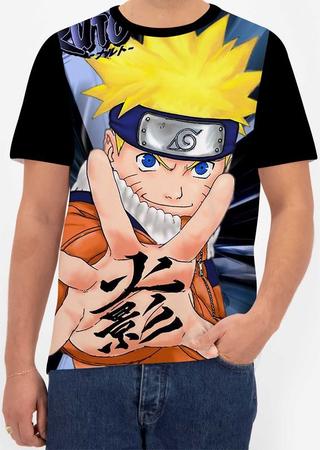 Camiseta Infantil Até Adulto Manga Naruto Uzumaki Desenho