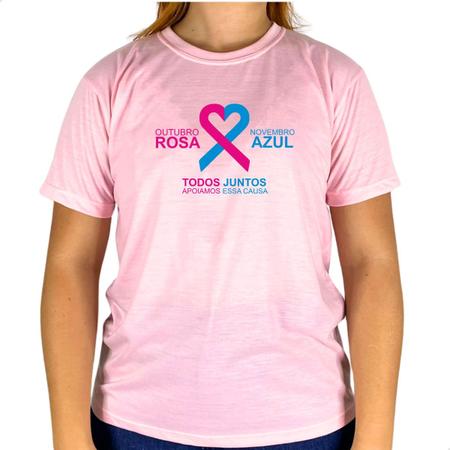 Imagem de Camiseta campanha outubro rosa novembro azul t shirt