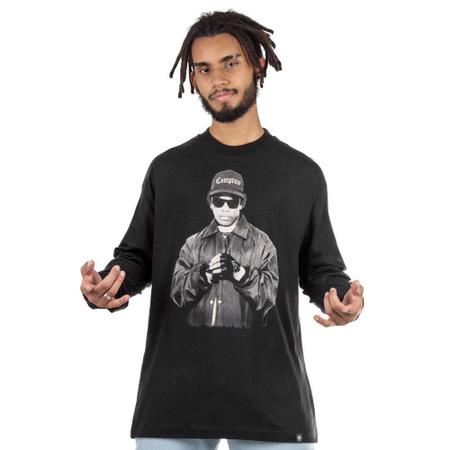 Camiseta Cavalera Manga Longa Eazy E Preta Outros Moda e
