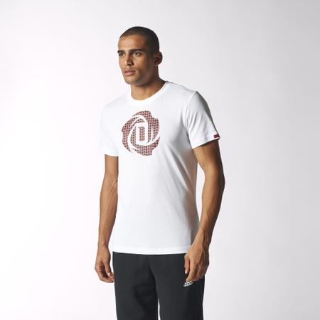 Camiseta D Rose Logo Branco Adidas Camisa e Camiseta Esportiva
