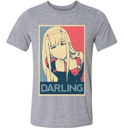 Camiseta ALGODÃO preta Anime Zero Two Darling in the Franxx