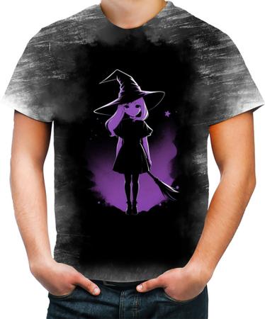Imagem de Camiseta Desgaste Bruxa Halloween Púrpura Festa 13