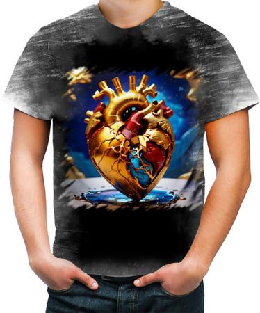 Imagem de Camiseta Desgaste Coração de Ouro Líquido Gold Heart 1