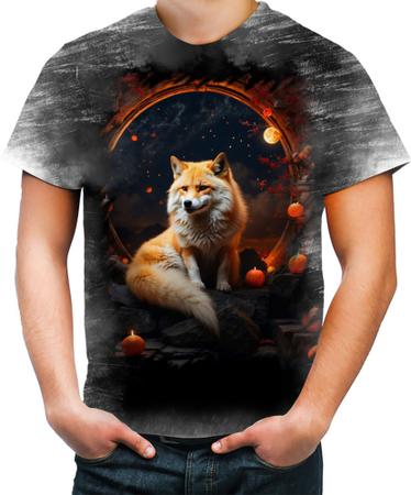 Imagem de Camiseta Desgaste Raposa Japonesa Kitsune Lenda 4