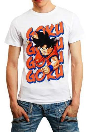 Camiseta dragon ball z goku desenho camisa infantil adulto vetor camisaria