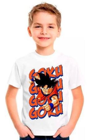 Camiseta dragon ball z goku desenho camisa infantil adulto vetor