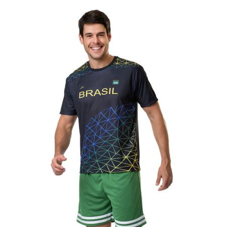 Camiseta Elite Brasil Preta Amarela Dry P Ao EG4 - Outros Moda e