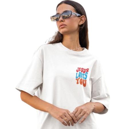 Imagem de Camiseta Evangélica Jesus Loves You