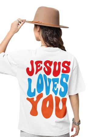 Imagem de Camiseta Evangélica Jesus Loves You