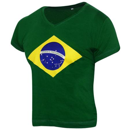 Imagem de Camiseta Feminina Baby Look Algodão Torcedor Brasil