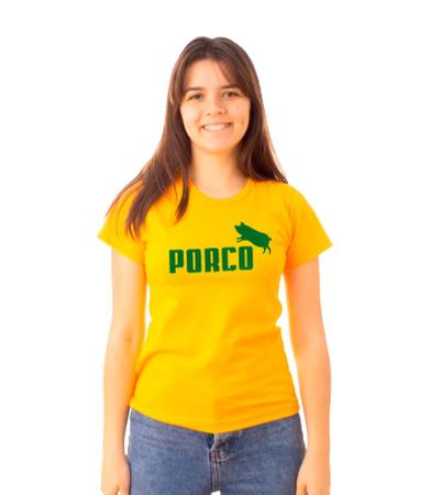 Imagem de Camiseta Feminina Baby Look Porco Linha Copa do Mundo 2022