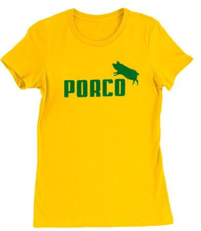 Imagem de Camiseta Feminina Baby Look Porco Linha Copa do Mundo 2022
