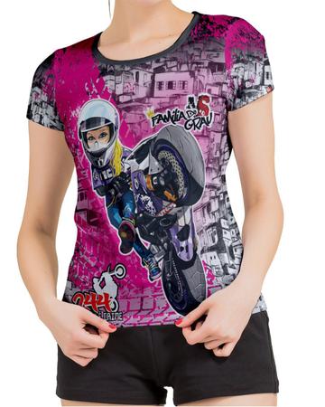 Camisa Babylook Feminina Estilo Quebrada Moto Grau É Arte 244 Não É Crime -  3F Sports - Camiseta Feminina - Magazine Luiza