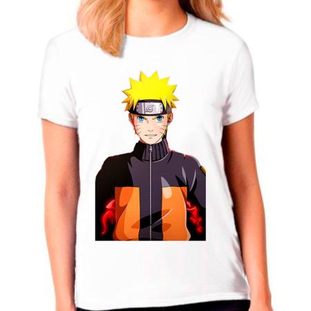 Imagem de Camiseta Feminina Branca Desenho Naruto Anime 09