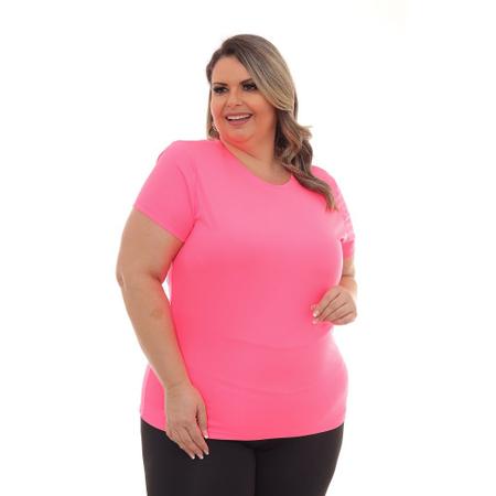 Imagem de Camiseta Feminina Dry Fit Plus Size Poliester Academia