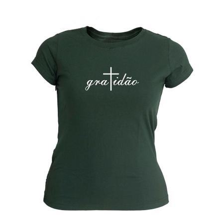 Imagem de Camiseta Feminina Estampada Gratidão Confortável Casual