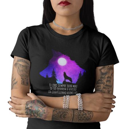 Imagem de Camiseta Feminina  Lobo Chapeuzinho Vermelho Direito Penal