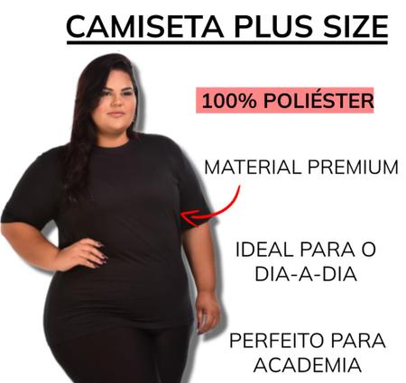 Imagem de Camiseta Feminina Plus Size 100% Algodão Leve Esportiva
