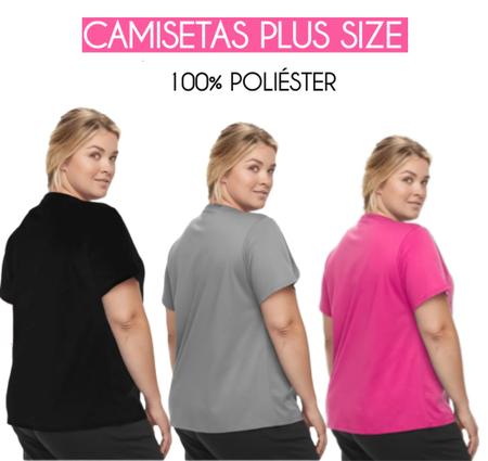 Imagem de Camiseta Feminina Plus Size 100% Algodão Leve Esportiva