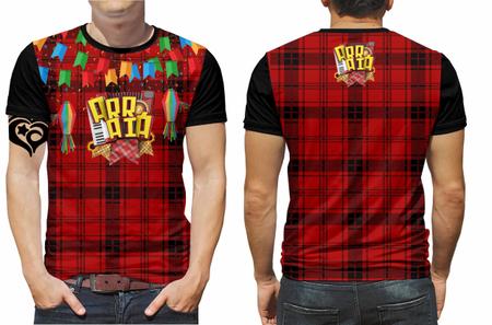 Imagem de Camiseta Festa Junina Masculina Xadrez Blusa São João est4