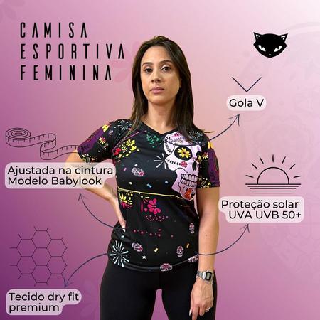 Camiseta Fitness Feminina Treino Academia Blusa Tecido Premium - Black Cat  Sport Wear - Camisa Térmica - Magazine Luiza