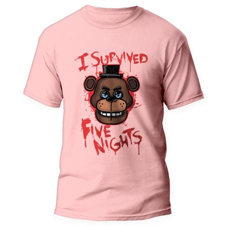 Camiseta Fnaf Five Nights At Freddys Jogo Game 2 Rosa - Kamisetas