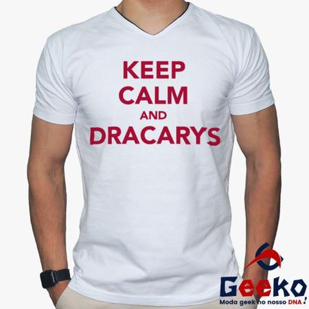 Imagem de Camiseta Game Of Thrones 100% Algodão Keep Calm and Dracarys House Targaryen Fire and Blood Geeko