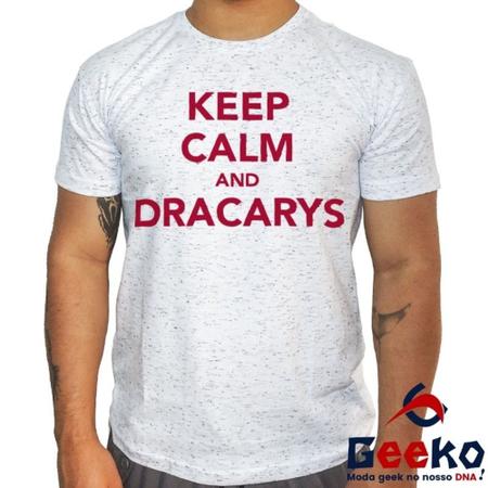 Imagem de Camiseta Game Of Thrones Algodão Keep Calm and Dracarys Targaryen House of the Dragon Geeko