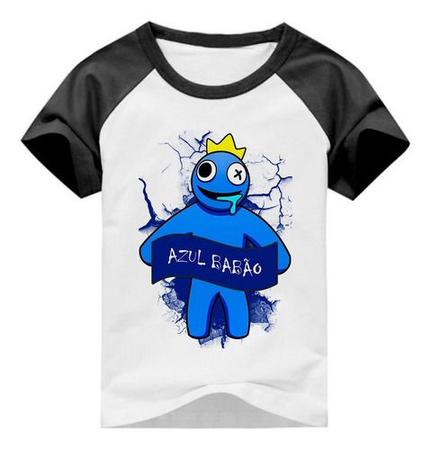 Camiseta Gamer Rainbow Friends Azul Babão Monstro Terror - Culpa