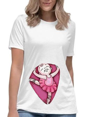 Camiseta gestante beb bailarina camisa gravida meninna Mago das