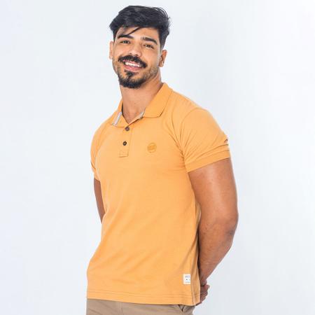 Imagem de Camiseta Gola Polo Masculina Algodão Lisa Manga Curta Punho