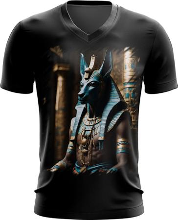 Imagem de Camiseta Gola V Deus Egípcio Anubis Mortos 6