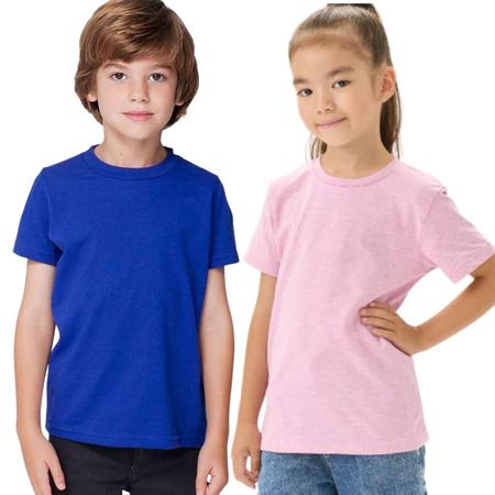 camiseta infantil basica lisa algodao rosa pink unissex en