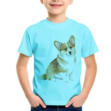 Imagem de Camiseta Infantil Cachorro Welsh Corgi Pembroke - Foca na Moda