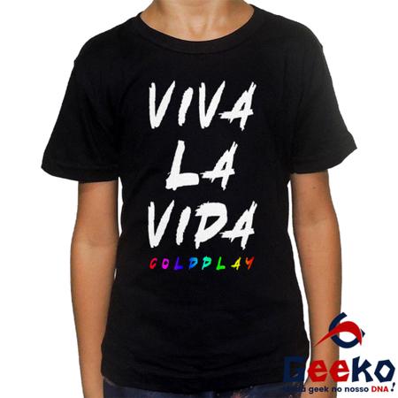 Imagem de Camiseta Infantil Coldplay 100% Algodão Viva La Vida Geeko