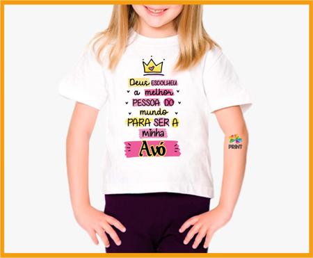 Imagem de Camiseta Infantil Deus Escolheu a Melhor Pessoa do Mundo minha Avó - Presente dia das Mãe Zlprint