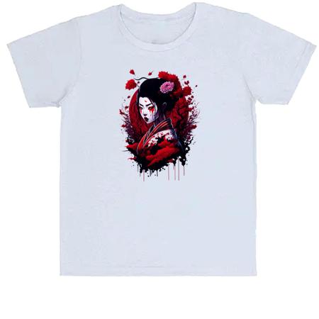 Camiseta Infantil Divertida Geisha dark magic splash - Alearts Imagem de Camiseta Infantil Divertida Geisha dark magic splash