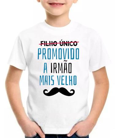 Imagem de Camiseta infantil filho único promovido a irmão mais velho