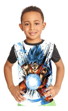 Camiseta Dragon Ball Z Goku Criança Estampa Total Infantil