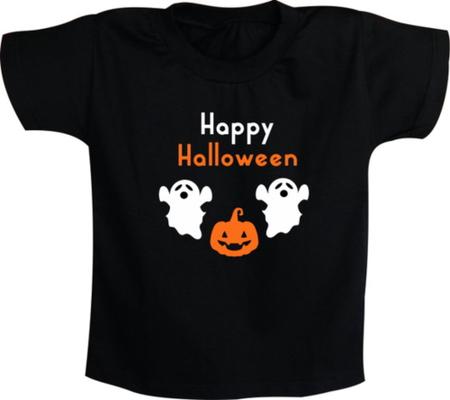 Imagem de Camiseta Infantil Happy Halloween Fantasmas e Abóbora