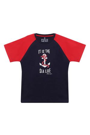 Imagem de Camiseta Infantil Masculina Nautical Polo Wear Azul Escuro