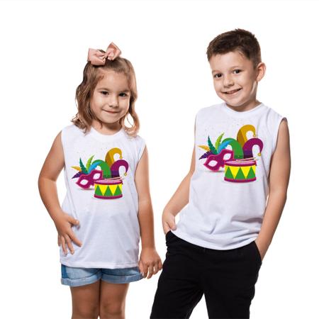 Imagem de Camiseta Infantil Menino Menina Carnaval Mascara Samba Fantasia Criança