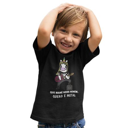 Imagem de Camiseta Infantil Menino Menina Nana Neném Metal Unicórnio