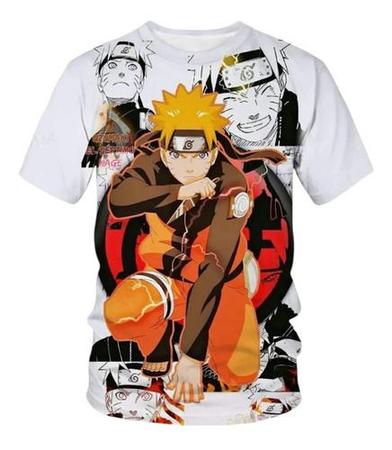 Camisa Infantil Roupa menino menina Pequeno Naruto Colorido Personagem  Desenho