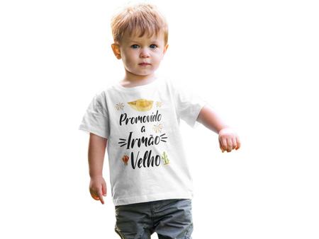 Imagem de Camiseta Infantil Promovido a Irmão Mais Velho Festa Junina Branca