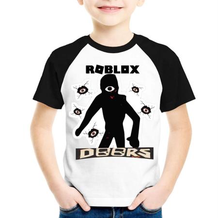 Camiseta infantil adulto Roblox Doors jogo personalizado - Desconto no Preço